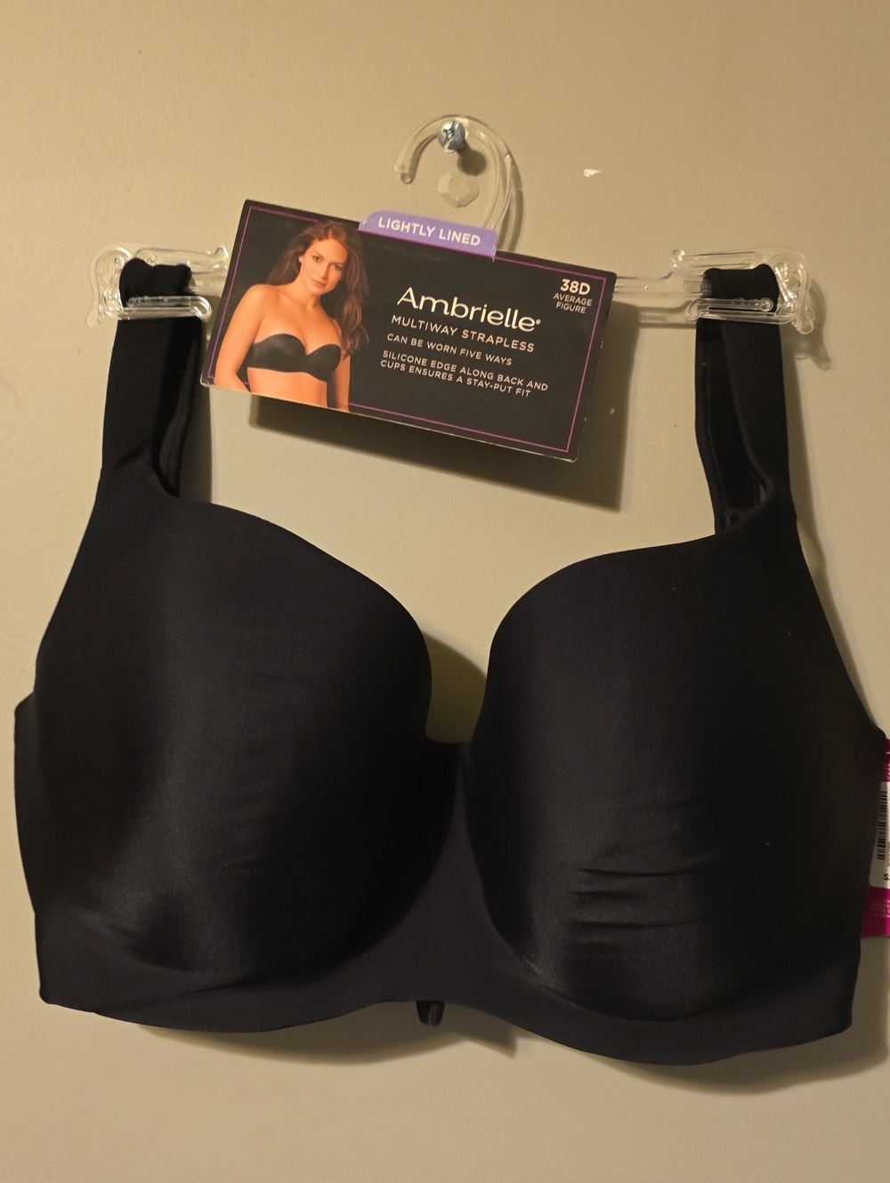 Ambrielle Black Lightly Lined Multiway Strapless Bra